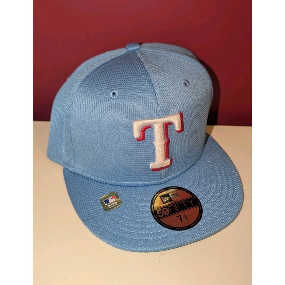 Texas Rangers NewEra Light Blue 2024 Spring Training Fitted Hat 7 3/8